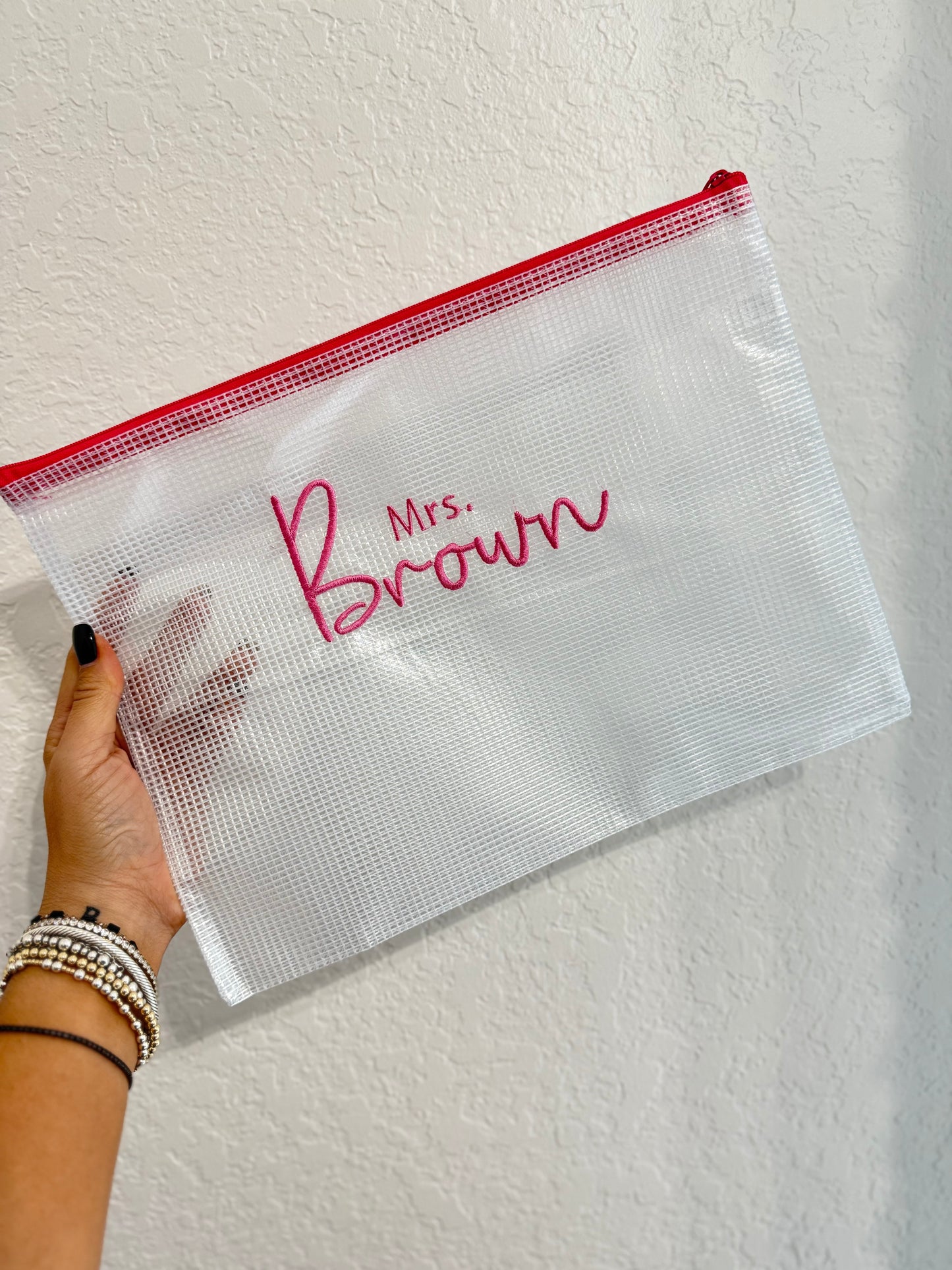Mesh Clear Zipper Bag