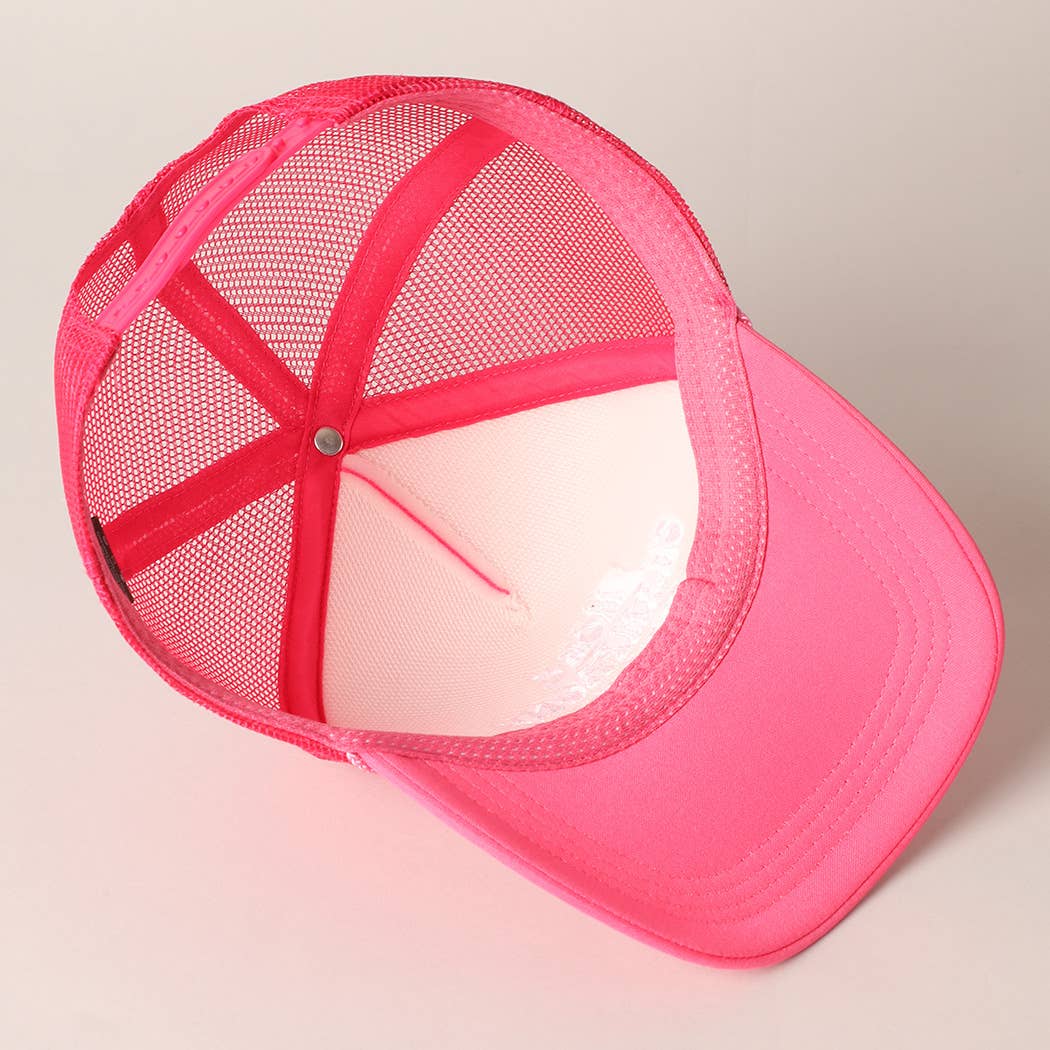 More Champagne Please Embroidered Trucker