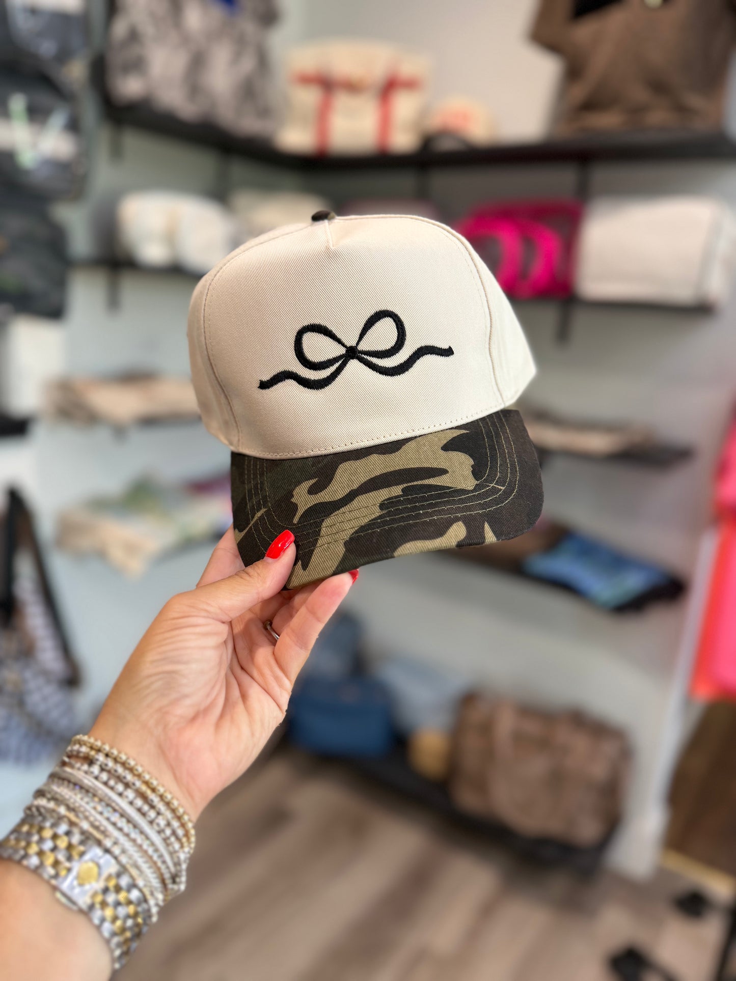 Black Camo Bow Hat