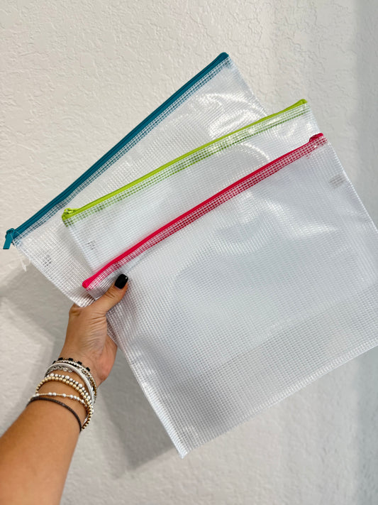 Mesh Clear Zipper Bag