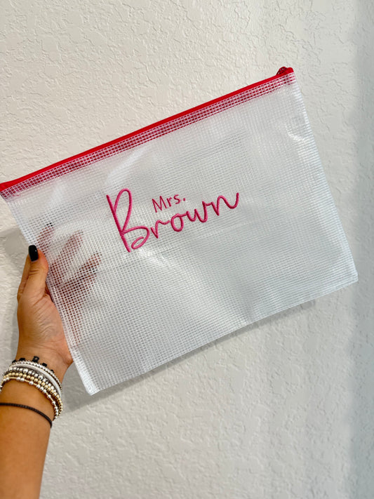 Mesh Clear Zipper Bag
