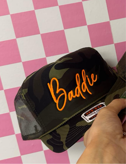 Baddie Camo Trucker