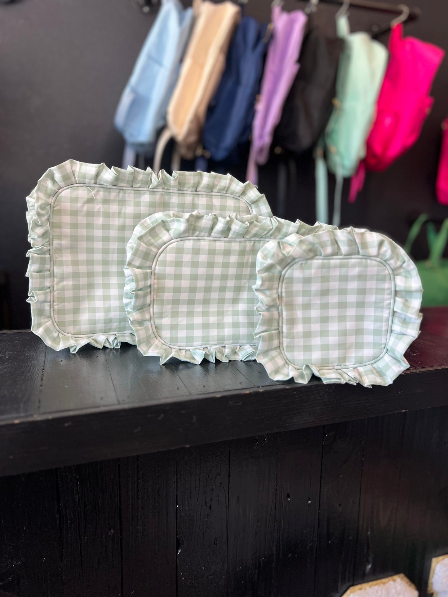Gingham Travel Bags