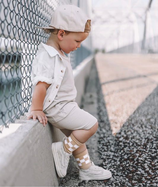 Nude Checkered Socks
