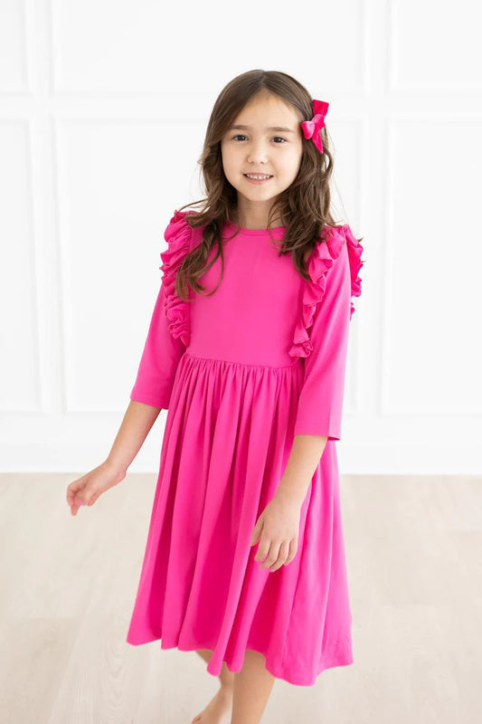 Hot Pink Ruffle Dress