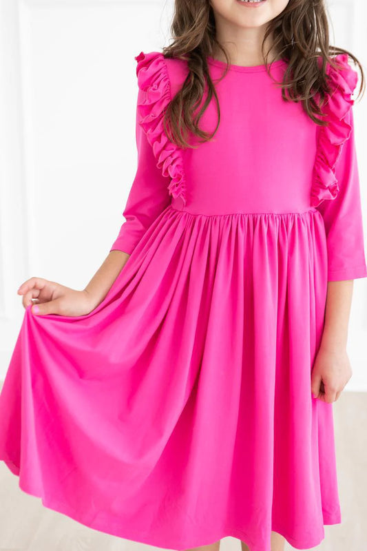 Hot Pink Ruffle Dress